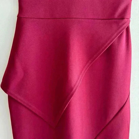 boohoo Night Laura Wrap Skirt Bodycon Dress, Berry, Size 6 - Picture 3 of 16